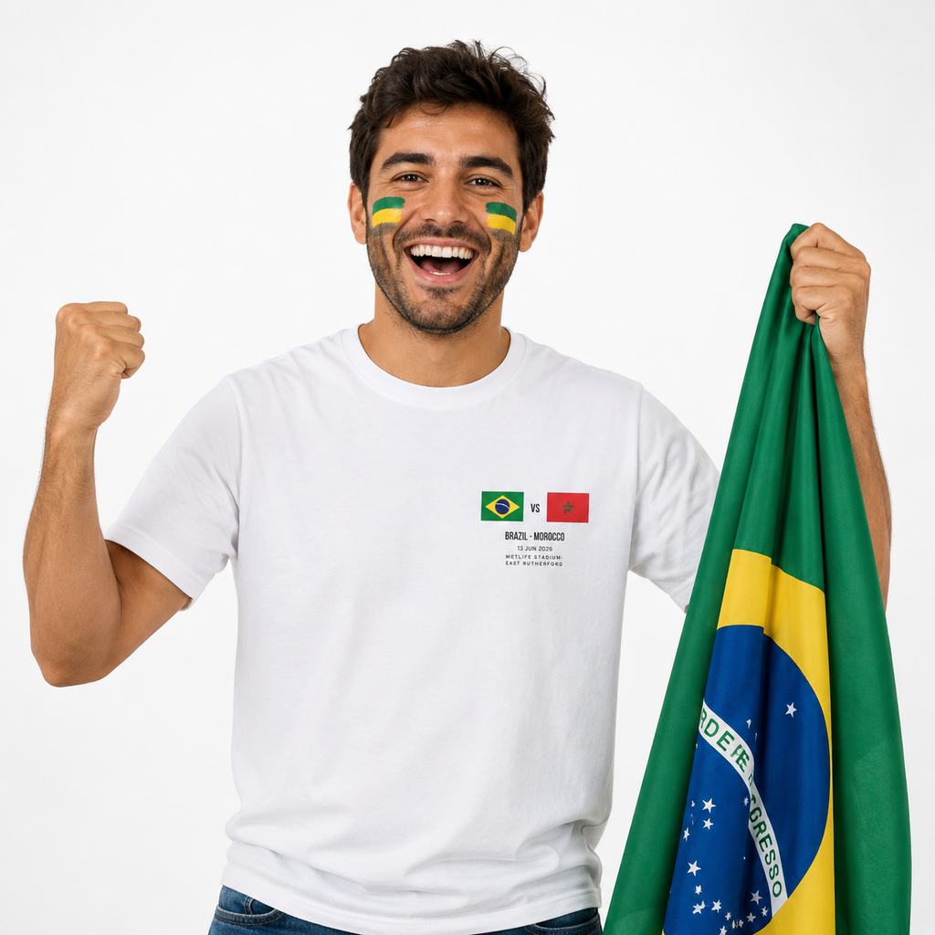 World Cup 2026 T-Shirt | Brazil vs Morocco | Group Stage Soccer Tee | Unisex Fan Gift